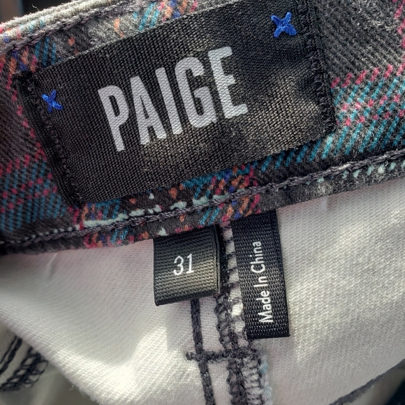 Paige Hoxton Plaid High Waist Ankle Skinny Jeans - Picture 10 of 11